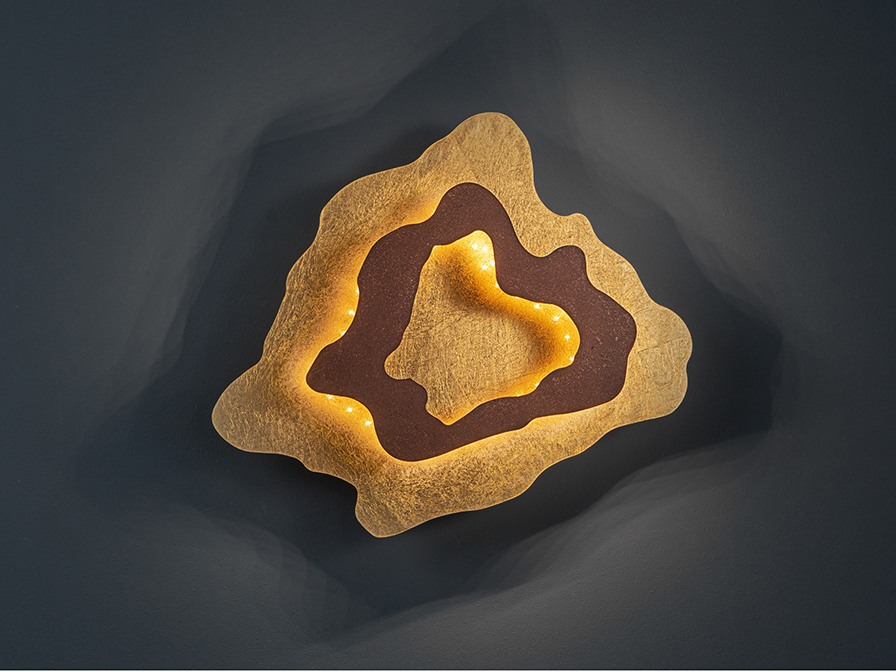 Schuller Lighting Wall lamps Halo 162272  ·HALO· WALL LAMP, OXIDE/GOLD LEAF