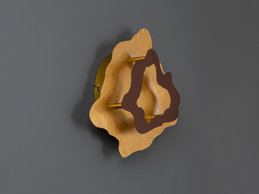 Schuller Lighting Wall lamps Halo 162272  ·HALO· WALL LAMP, OXIDE/GOLD LEAF