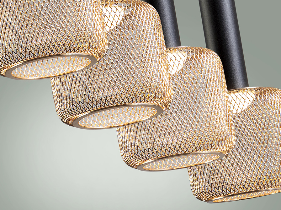 Schuller Lighting Pendants Sincro 175395  ·SINCRO· LAMP 4L., BLACK/GOLD