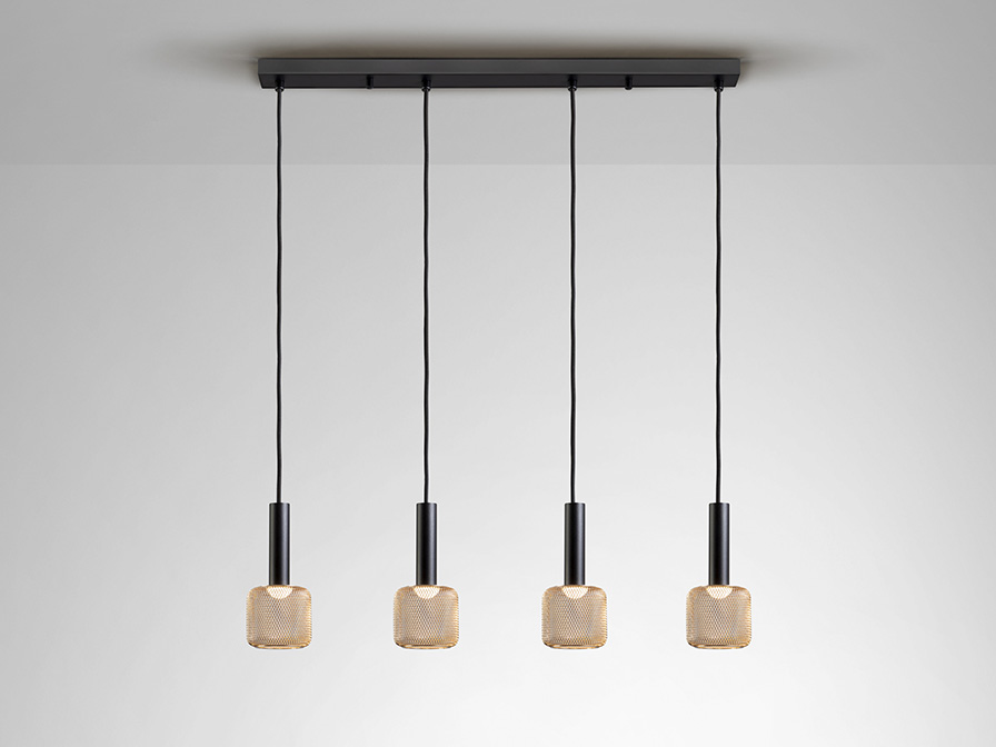 Schuller Lighting Pendants Sincro 175395  ·SINCRO· LAMP 4L., BLACK/GOLD