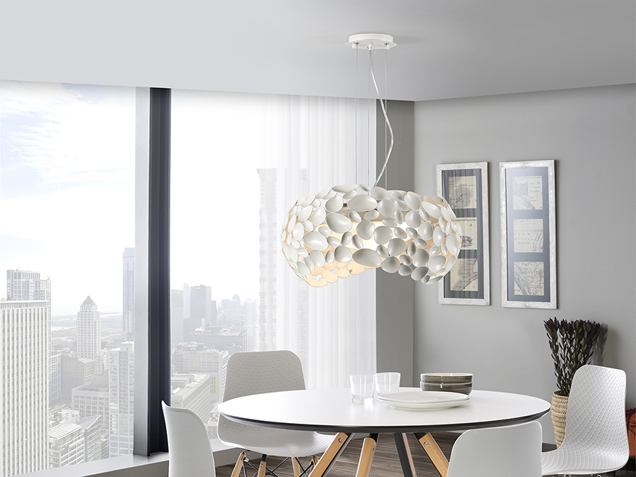 Schuller Lighting Pendants Narisa 266290  ·NARISA· LAMP, 5L., Ø47, WHITE