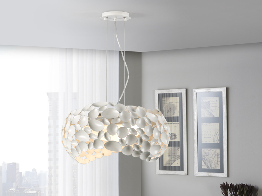 Schuller Lighting Pendants Narisa 266290  ·NARISA· LAMP, 5L., Ø47, WHITE
