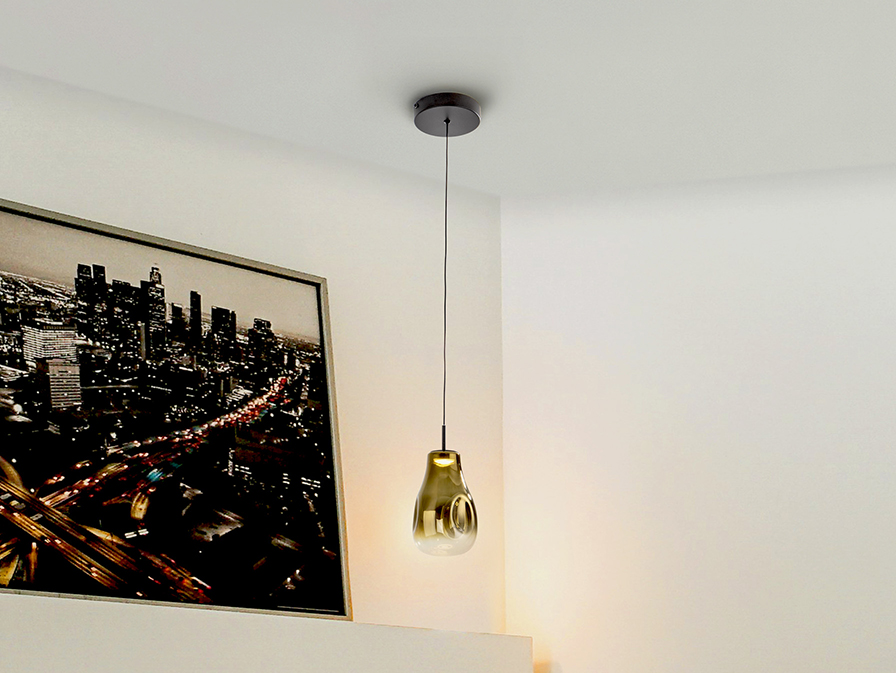 Schuller  1 Light Pendants Aledis 314572  ALEDIS - LAMP 1L BLACK-GOLDEN