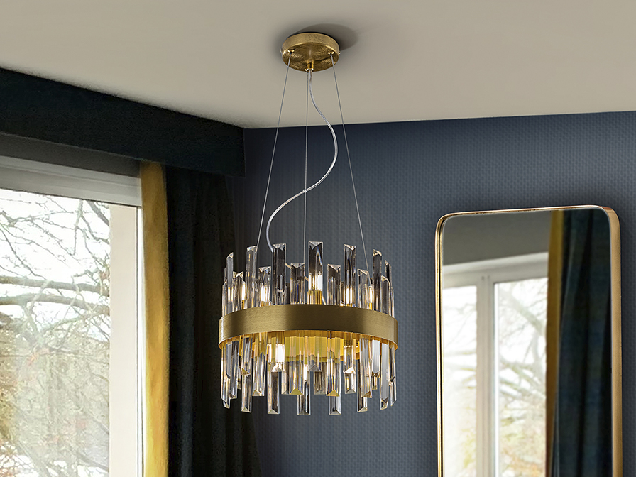 Schuller Lighting Pendants Grace 365185  ·GRACE· LAMP, 10L., GOLDEN