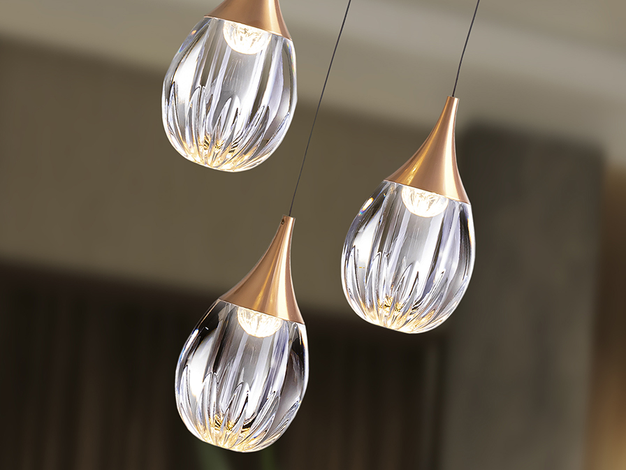 Schuller  Pendants Corina 403658  CORINA - LAMP 3L BLACK-COPPER