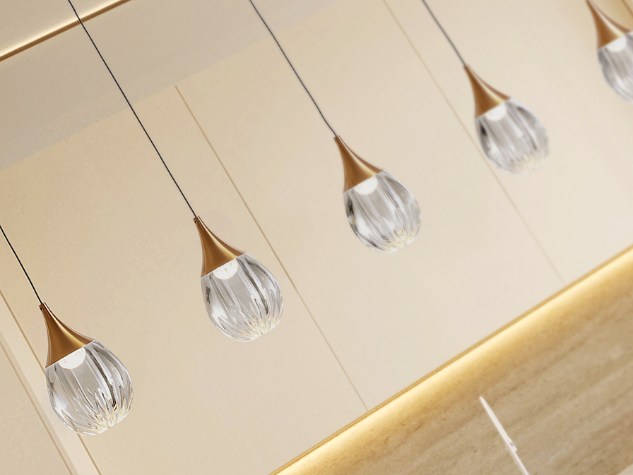 Schuller  Pendants Corina 403726  CORINA - LAMP 5L BLACK-COPPER