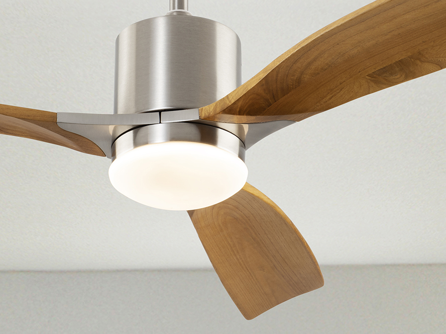 Schuller Lighting Ceiling fans Ø 132 cm Anemos 427166D  ·ANEMOS· FAN, NICKEL/CHERRY DIMMABLE