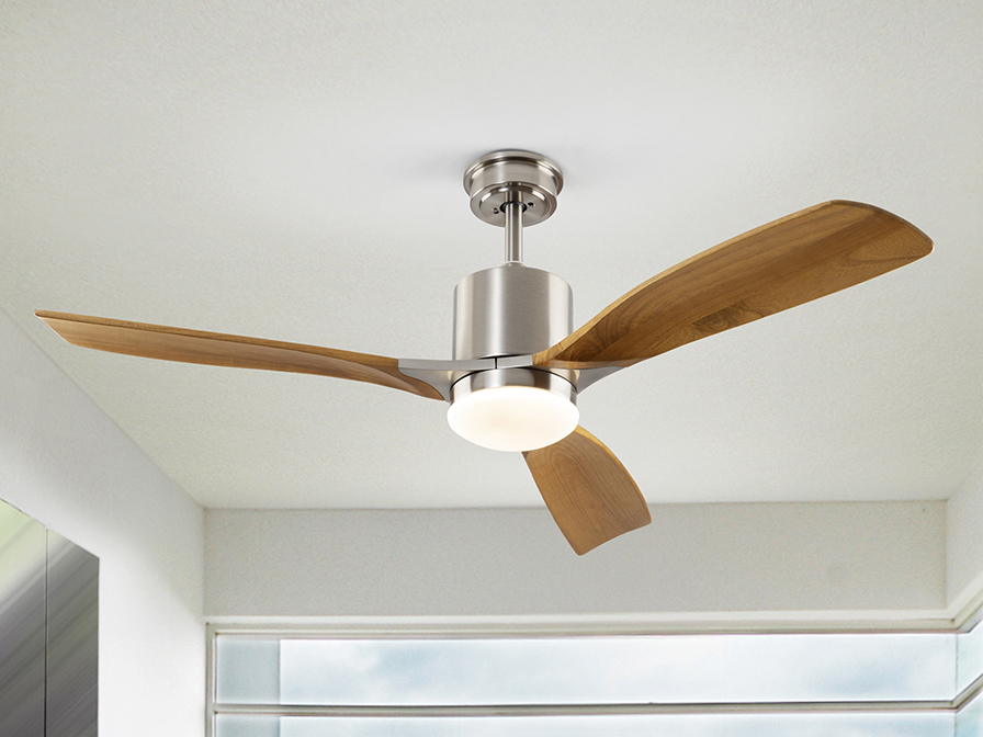Schuller Lighting Ceiling fans Ø 132 cm Anemos 427166D  ·ANEMOS· FAN, NICKEL/CHERRY DIMMABLE