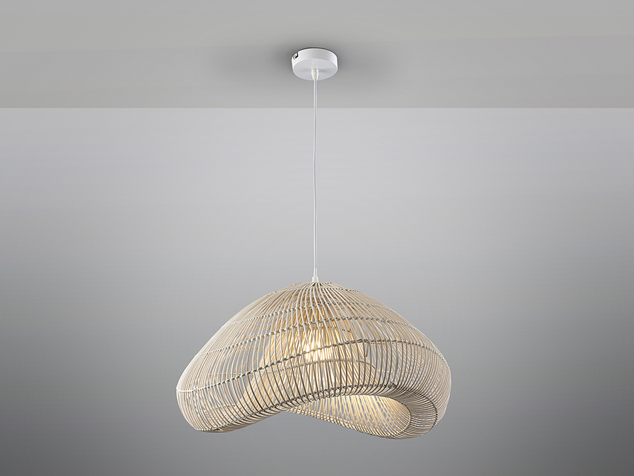 Schuller Lighting 1 Light Pendants Sabah 567592  SABAH - LAMP WHITE RATTAN