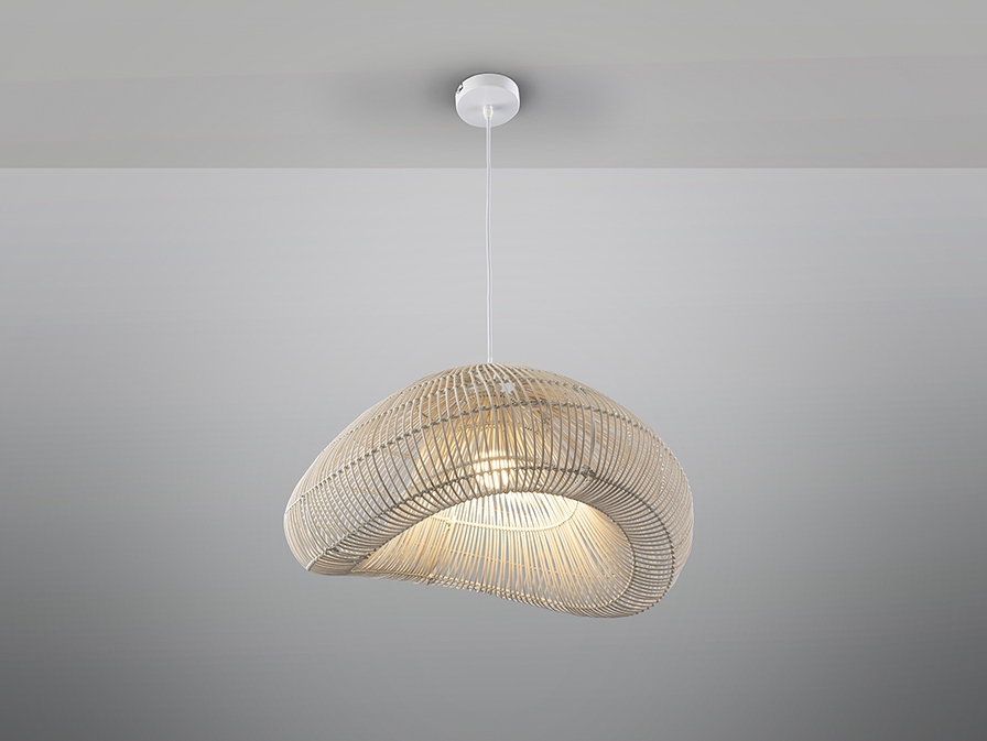 Schuller Lighting 1 Light Pendants Sabah 567592  SABAH - LAMP WHITE RATTAN