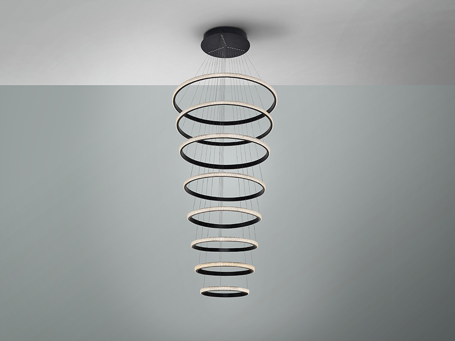 Schuller Lighting Large lamps Ring 717694D  ·RING· LAMP, 8 BLACK RINGS, DIMMABLE