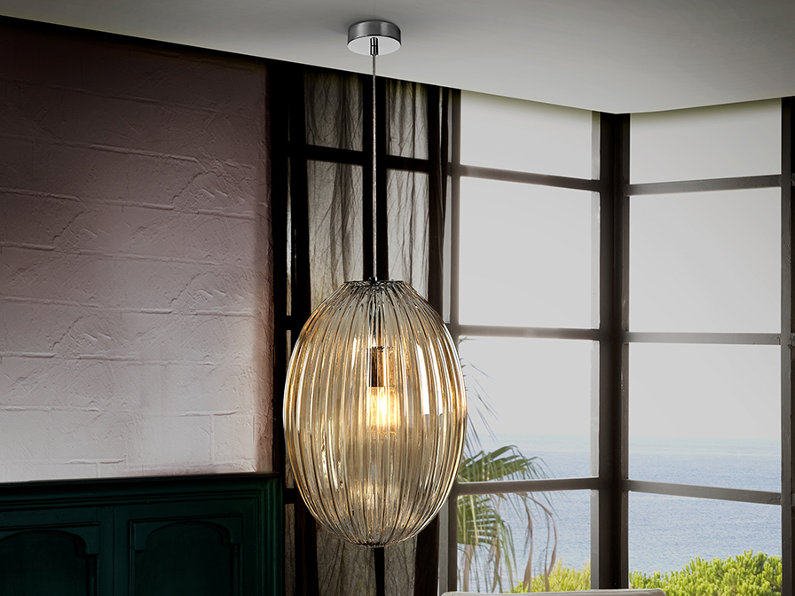 Schuller Lighting 1 Light Pendants Ovila 752091  OVILA· 1L LAMP. COGNAC 30Ø