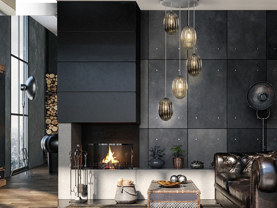 Schuller Lighting Pendants Ovila 752268  ·OVILA· LAMP 5L.,SMOKE/ BRANDY