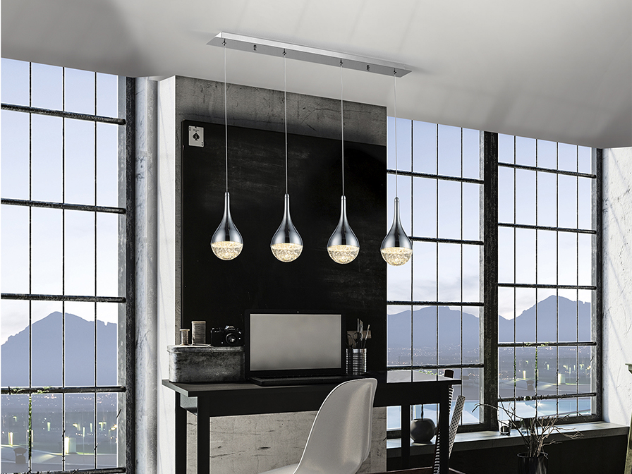 Schuller Lighting Pendants Elie 773421  ·ELIE· LAMP 4L., CHROME