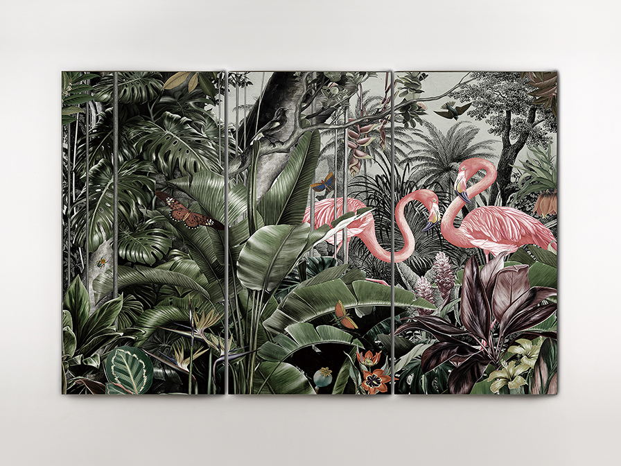 Schuller Decoration,mirrors and.. Prints and Photos Triptico Flamencos 829900  ·FLAMENCOS TRIPTYCH· PHOTO, 180x120